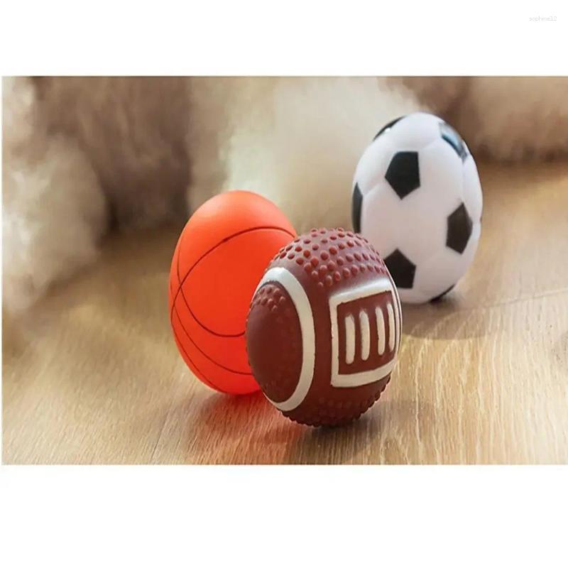 Dog Toys Squeak Sound Ball Rubber Rubgby Football Basketball Interactive For Dogs Small Medium Large Pets Toy Supplies