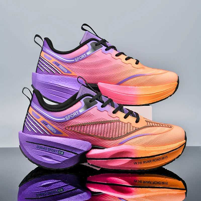 Carbon Plate Hot Sneakers Marathon Men Sports Running Shoes Air Cushion Comfortable Lightweight Women Athletic Jogging Footwear Malec250402