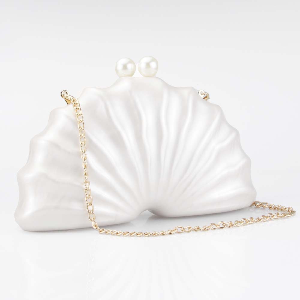 fashion Women's New Single Shoulder Diagonal Cross Shaped Shell Bag, Vintage lucite evening bag