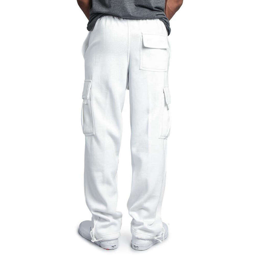 Men's multi pocket workwear European and American hih street trendy brand retro le tied pants, men's hair collection 2025 new casual versati