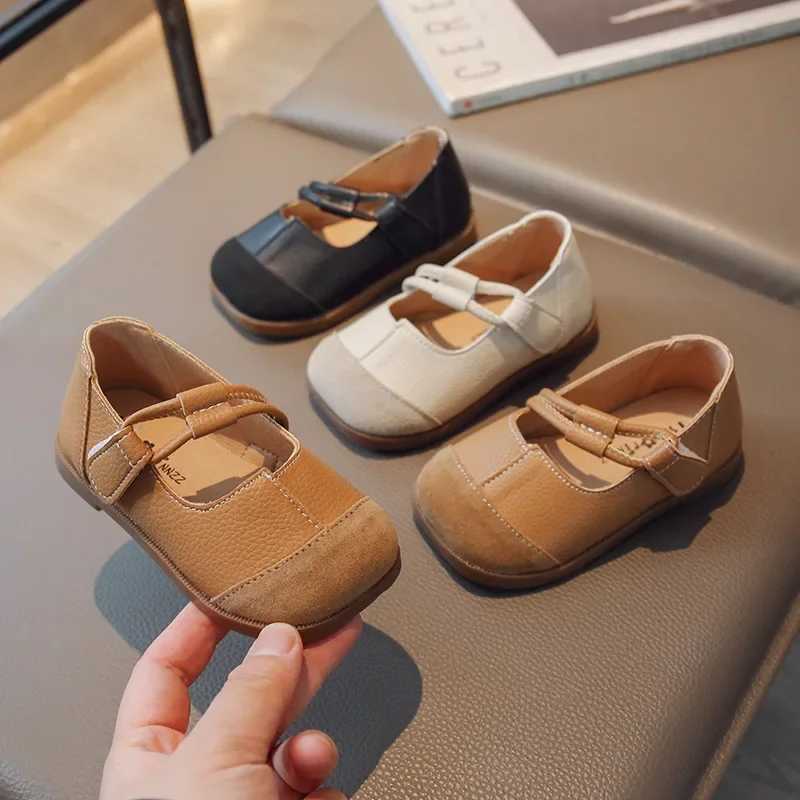 School Student Girls PU Leather Shoes Spring Autumn New Childrens Princess Soft-soled Baby Single Loafer FlatsT250306