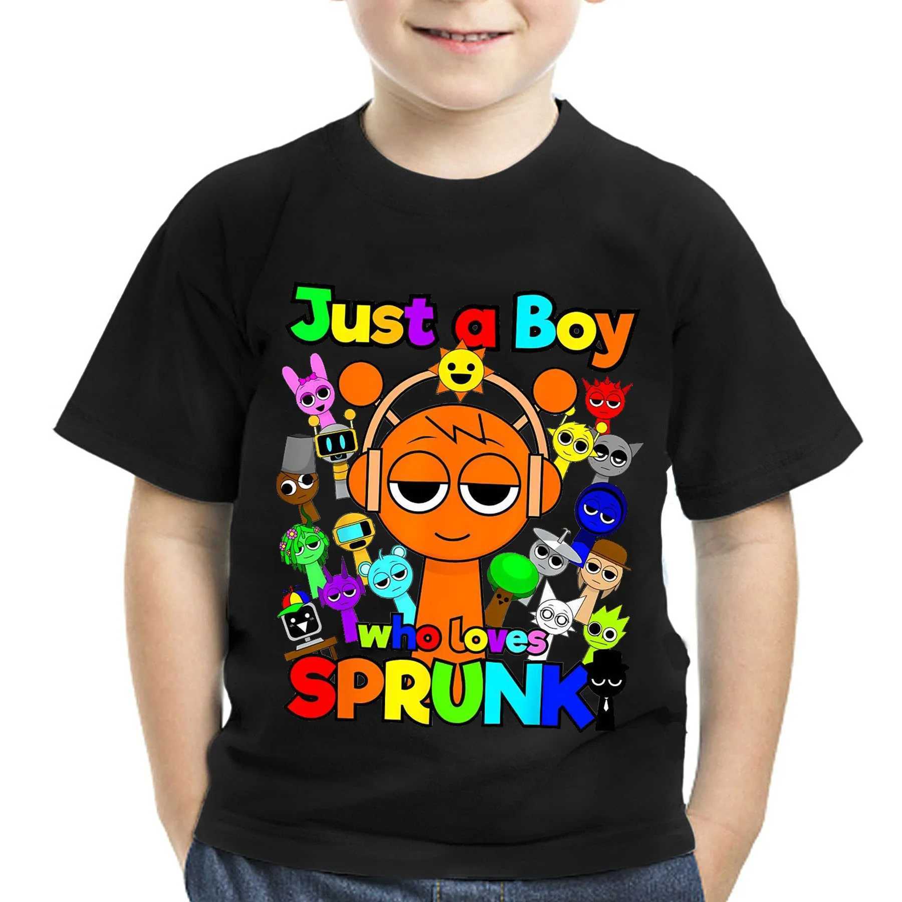 Kids T Shirts Game Sprunki Incredibox Cartoon Print Boys T shirt Summer Casual Short Sleeve Baby Girls Clothes Children Tee TopsT250306