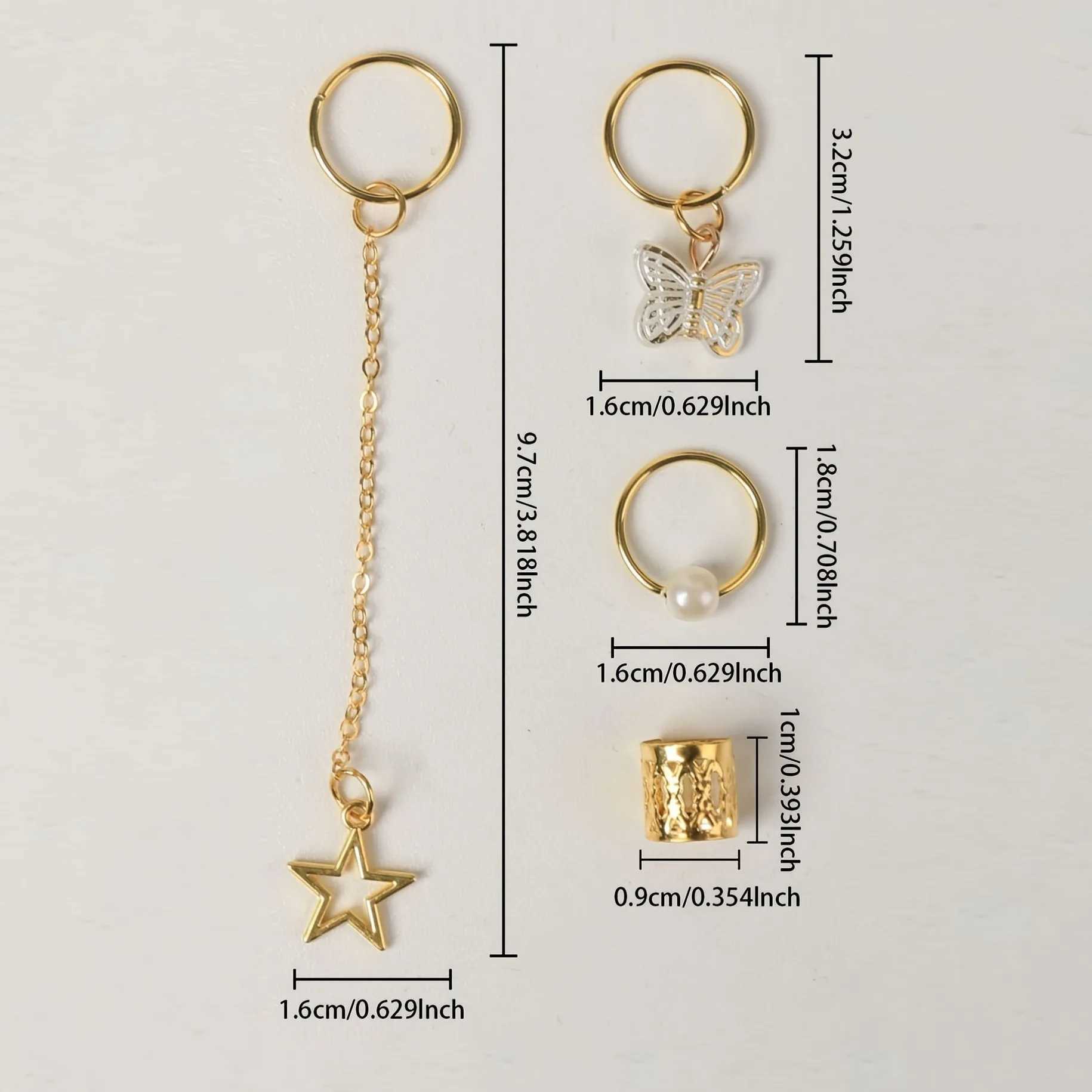 28 pieces of hair woven cuffs hair charm Dreadlock jewelry woven jewelry hair woven rings hair decorative jewelry X250306