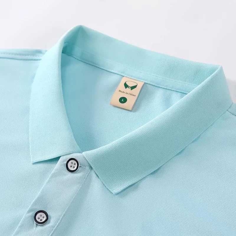Mens premium business collar T-shirt high-quality summer formal collar neutral short sleeved casual T-shirt X250306