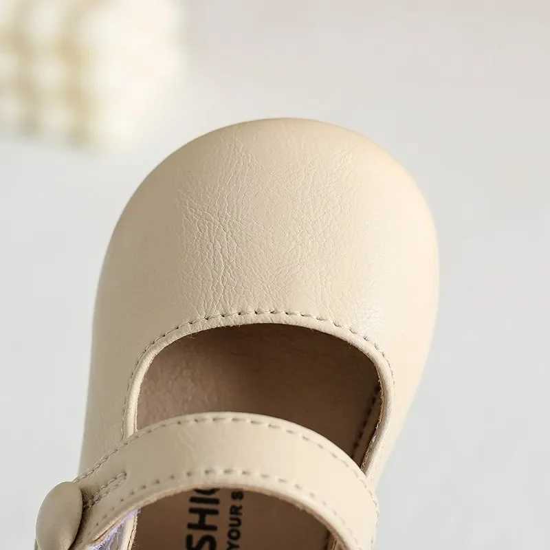 Unishuni Toddler Shoes Girl Mary Jane Flats for Baby Children Soft Non-Slip Rubber Sole Casual Shoes Princess Leather Dress ShoeT250306