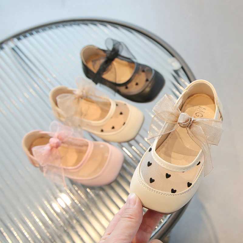 Little Girls Mary Janes Mesh Riband Square Toe Cute Children Flat Shoes 21-30 Toddler Autumn Three Colors Stylish Kids ShoeT250306