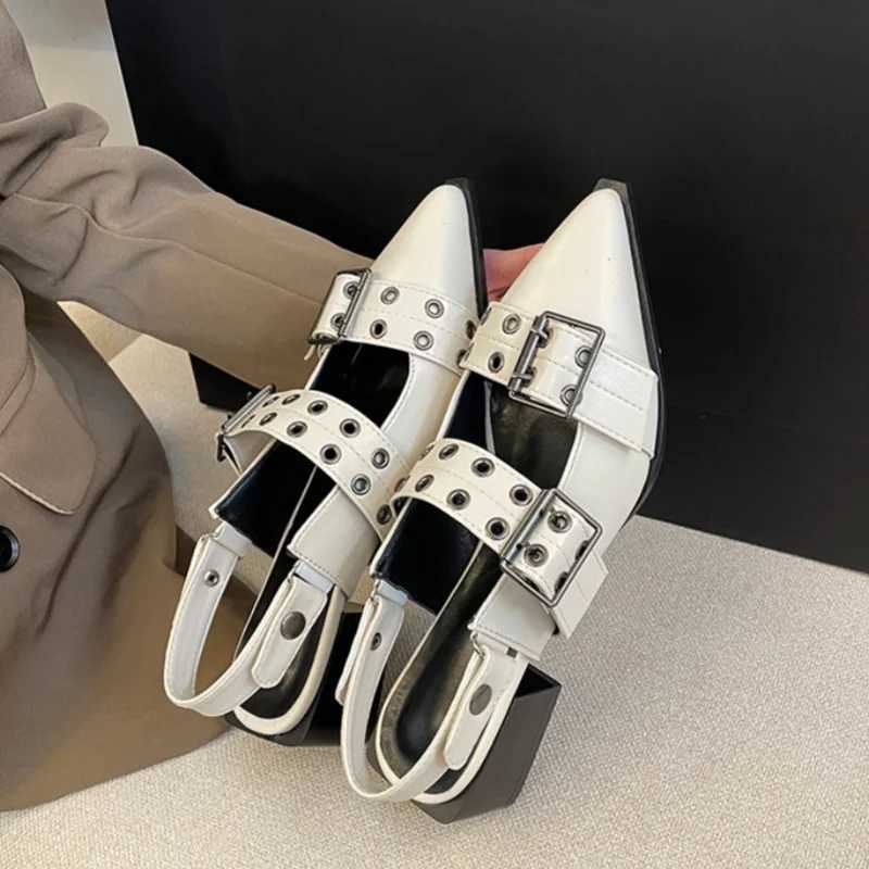 Spring and Summer Baotou Thick Heel Breathable Fi Sandals New Style Pin Buckle Decorated Elegant and Sexy Wens Shoes Y250306