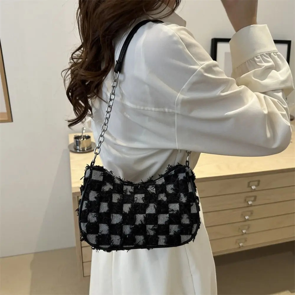 Trendy Single Shoulder Bag Vintage Y2k Denim Underarm Bag Star Korean Womens Handbag Female 250306