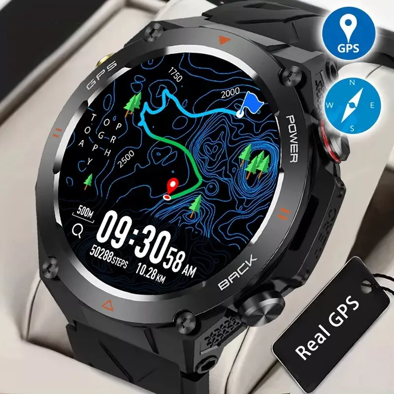 KC82 Unisex Smartwatch for Men and Women with GPS Tracking, Heart Rate Monitoring, and Call Features