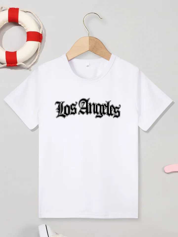 New Top Clothes Child Cool Fashion High Quality Girls Boys T-Shirts Los Angeles Printing Kids T-Shirts New StyleT250306
