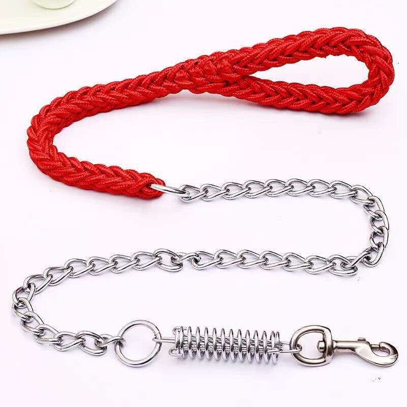 Pet supplies - Explosion proof punching eight strand woven chain, nylon strap, medium and large traction rope, dog rope