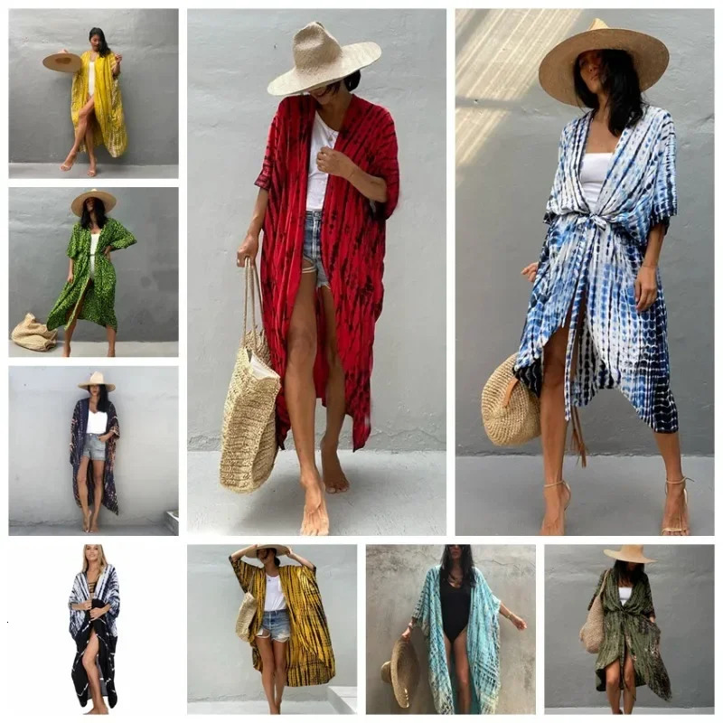 Casual Beach Dress Bohemian Coverups Leisure Womens Swimsuit Loose Style Beachwear Pareo Woman Swimwear Bathing Clothing 250306