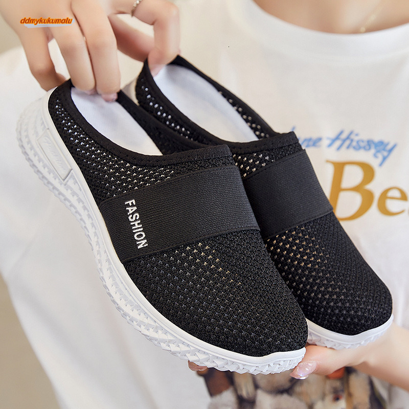 Temu thick soled women's breathable semi slippers, single shoes, casual shoes for women #ddmykukumalu