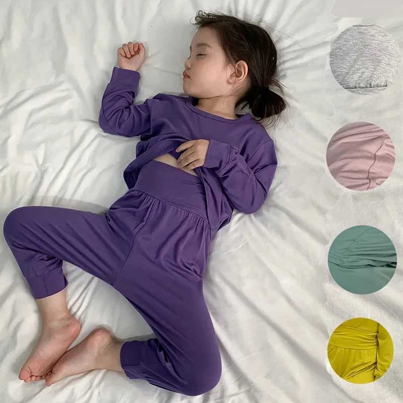 Kids Underwear Pajamas Sets 2pcs Korean Style Cotton High Quality Child Home Sleep Wear Clothes for Baby Girls Boy 1-8 Years Old M250306