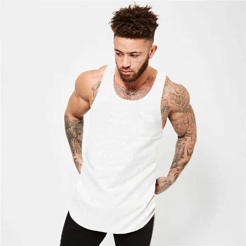 MRMT 2025 High Street Mens Tank Top Curved Hem Brand New Hip Hop Men Pure Cotton Solid Color Sleeveless Vest Man Vests TopsT250318