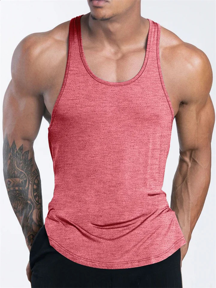 Mens Sports Fitness Tank Top Summer GYM Training Undershirt Running Basketball Quick Drying Breathable loose Tank Top men tops 250306