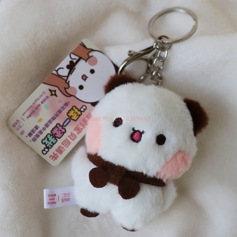 2 Pcs Original Panda Bubu And Yier Plush Pendant Dolls Cute Cartoon Panda Bear Doll Key Chain Backpack Pendant Couple Gifts 250305