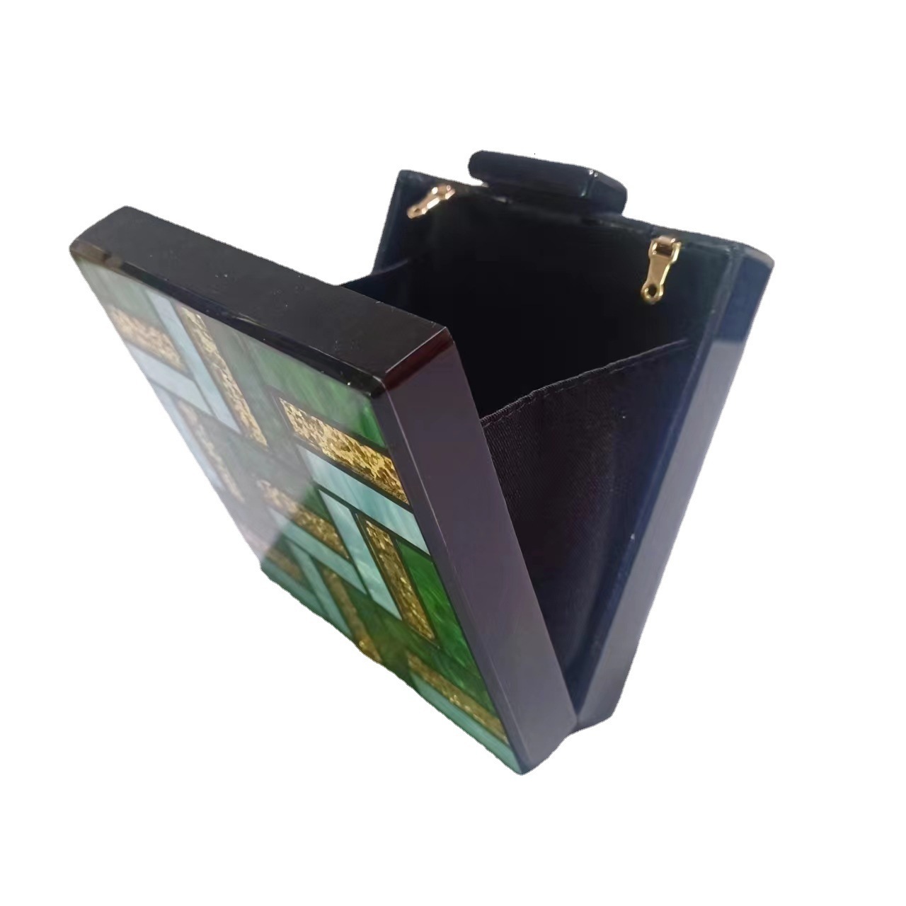 Summer Splicing Trendy Single Shoulder Chain Bag For Women Vintage lucite evening bag