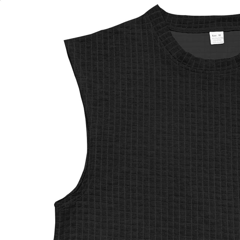 24 mens sportswear summer casual checkered sleeveless vest shorts two-piece set 250303