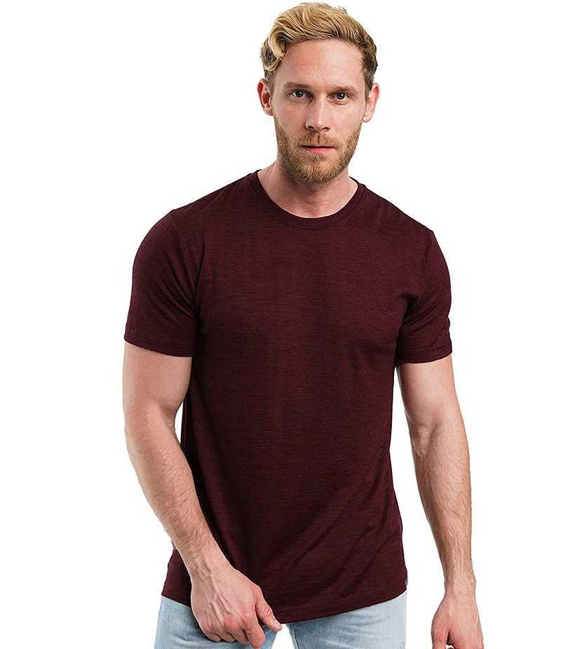 100% Merino Wool T Shirt Men Base Layer Merino Tshirt Men 180G Everyday Undershirt Wicking Breathable Anti-Odor + Hiking Socks T250306