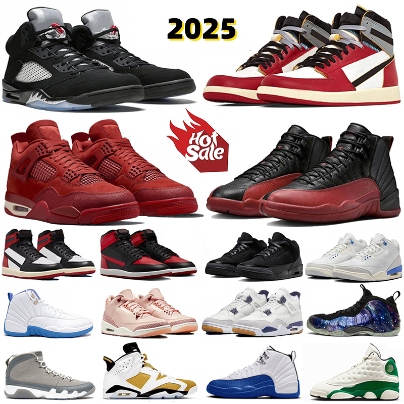 2025 Lucky Shorts Basketball Shoes Black Metallic Reimagined Flu Game Toe Cat Cement Bred Union LA Fear Velvet Brown Seafoam Blueberry Men Women Sports Sneakers 36-47
