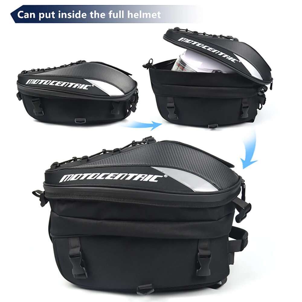 MOTOCENTRIC Motorcycle Back Bags Waterproof Tail Rear Seat Multifunctional Motorbike Helmet Bag Moto Rider Backpack