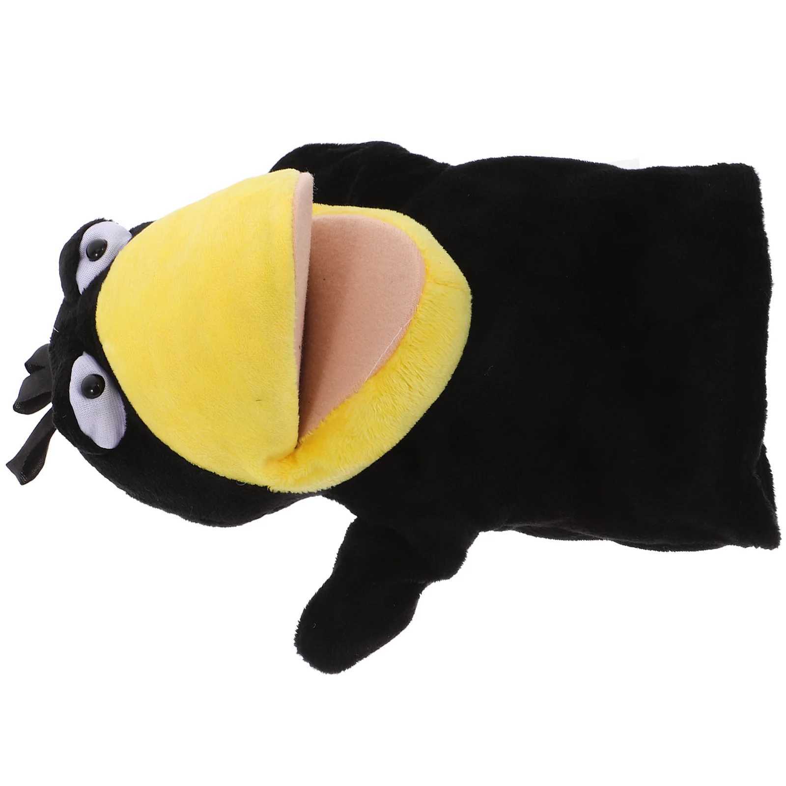 Free shipping Baby Crow Hand Puppet Parent-child Fun Toys Plush Peony Flower Fragrance Stick Animal Head Finger