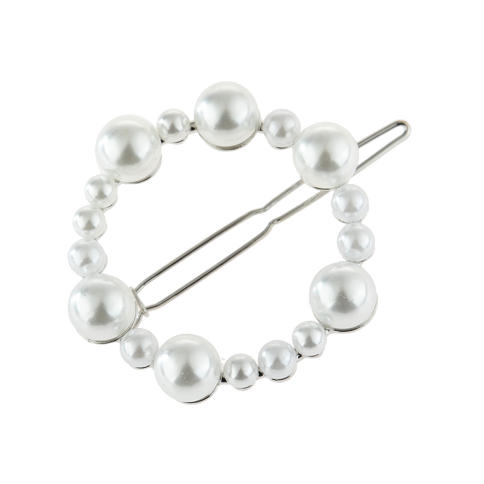 Fashion Bow Pearl Pentagram Geometry Alloy Hairpin Girl Hair Clip Minimalism Elegance Diamond Heart Shaped Hair Accessories