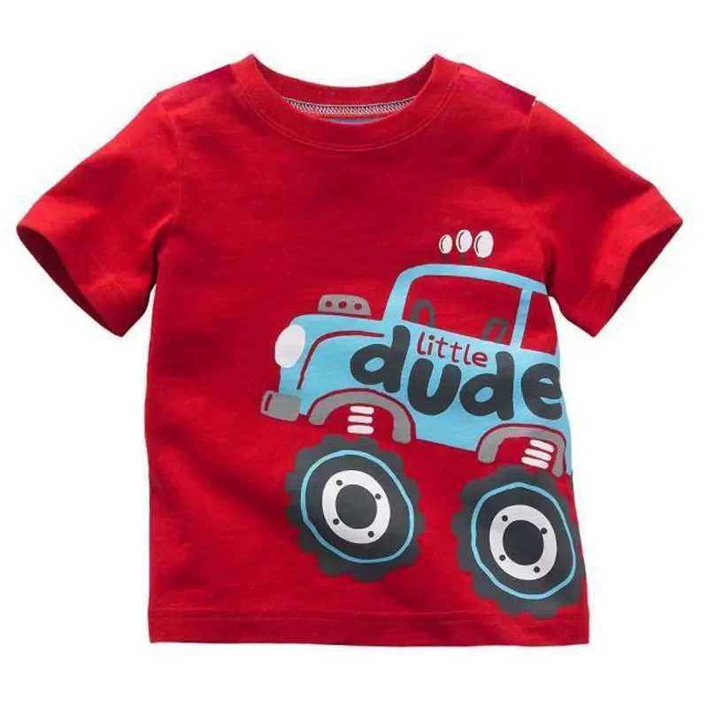 New Baby Boys T Shirt Cotton Car Printed Top Tees For Boy Kids Brand Shirt Tops Children Outwear Baby 2024 Summer ClothingT250306