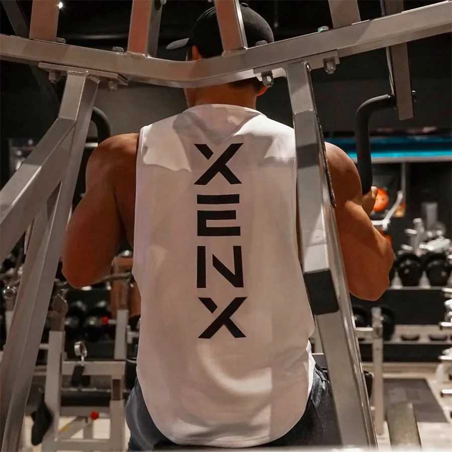 Mens Quick-drying Sleeveless T-shirts Gym Sports Vests Summer Mens Running Printed Sleeveless Round Neck Vest Muscle TopsT250318