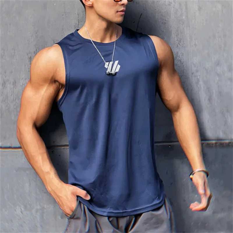 New Quick-drying Vest Breathable Loose Fitness T-shirt Summer Mens Sleeveless Training Vest Sports Casual Trendy Daily TopsT250318
