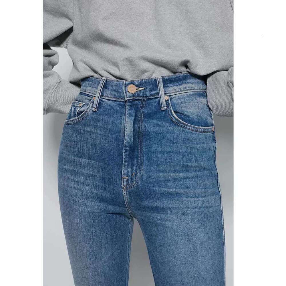High-Quality Mo New Arrival Elastic Solid Jeans High Waist Quality Slim Fit Small Feet Denim Pants For Women