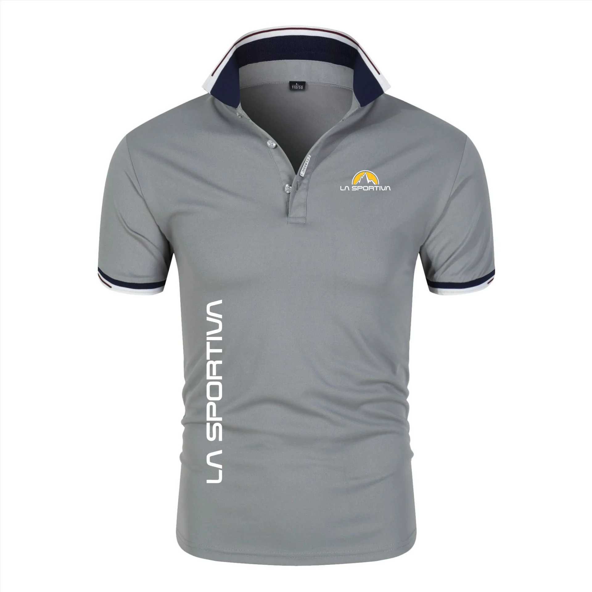 La Sportiva Mens Polos Casual Lapels Short Sleeve Polo Shirts for Men High Quality Brand Design Polos Men Clothing X250306