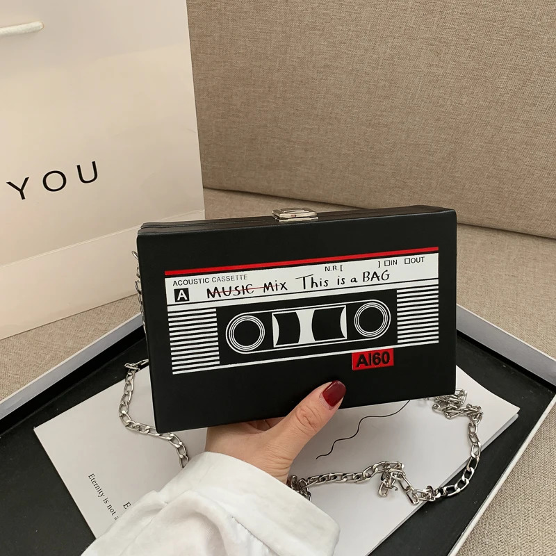Retro Magnetic Tape Radio Style Square Bag Womens Shoulder Bag Crossbody Bag Fashionable and Leisure Retro Pop 250306