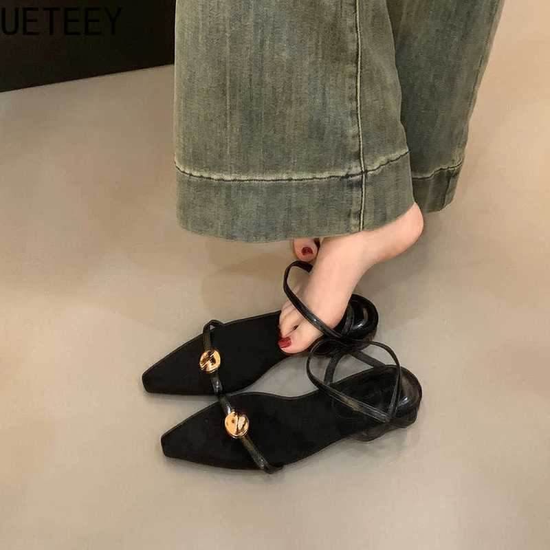 2025 Summer Open Toe Sandals Fi Soft Bottom Womens Casa Beach Shoulder Low Heel Sandals Y250306
