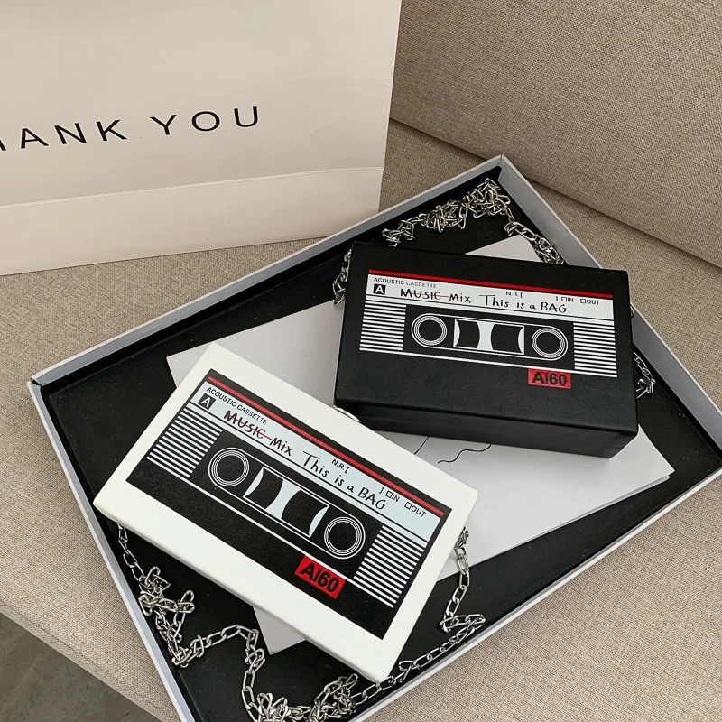 Retro Magnetic Tape Radio Style Square Bag Womens Shoulder Bag Crossbody Bag Fashionable and Leisure Retro Pop 250306