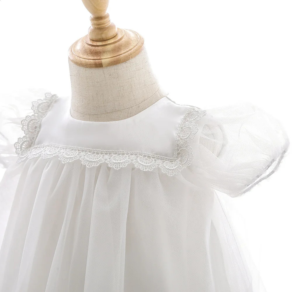HETISO Fairy Princess Christening Clothes For Girl Puff Sleeve Toddler Girl dresses Lace Baby Girl Birthday One Piece 250305