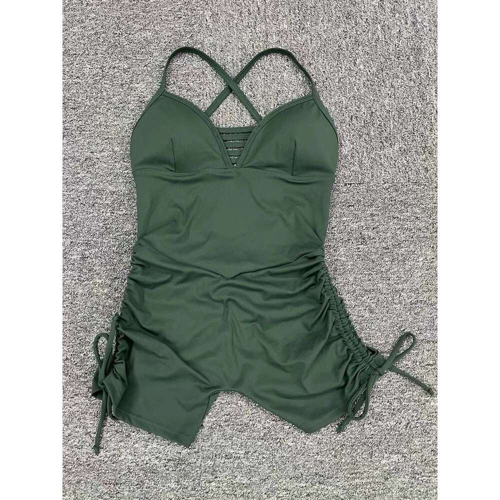 Pad Hollow Sleeveless Yoga Set One Piece Jumpsuits V Neck Sport Gym Ladies Lace Shorts Bodysuits Workout Active Playsuits KLMY