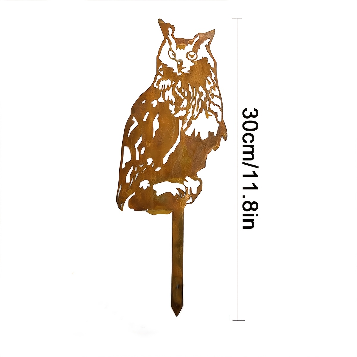 1 Piece Rustic Metal Owl Garden Statue Vintage Rusty Metal Owl Wall Art Durable Animal Decorative Owl Handmade Bird Patio Decoration