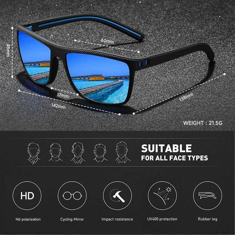 Classic Vintage Check Pattern Square Polarized Sunglasses Men Women Fashion Fishing Driving Man Sun Glasses UV400 Retro EyewearXJ250306