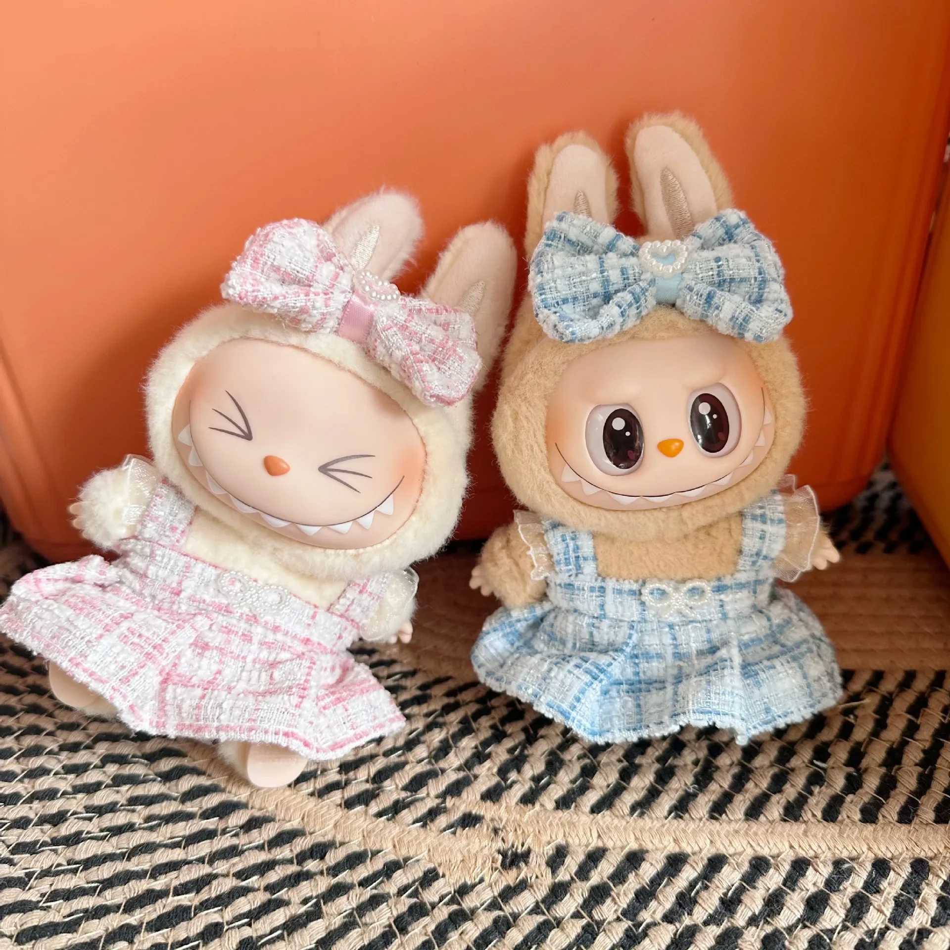 Cute Labubu Doll Clothes Outfit Accessories Classic Dress Set for 17CM V2 Mini Dolls Clothing Girl Kid Gift Labubu RopaT250306