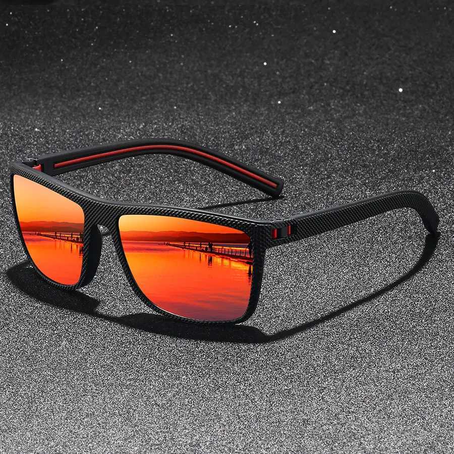 Classic Vintage Check Pattern Square Polarized Sunglasses Men Women Fashion Fishing Driving Man Sun Glasses UV400 Retro EyewearXJ250306