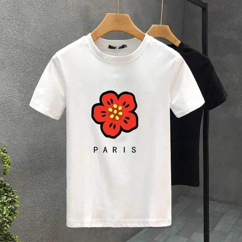 2024 Luxury Paris Mens T-shirt Flower Cotton High Quality Creative Printed Summer T-shirt Brand Top Unisex Super Large S-7XL X250306