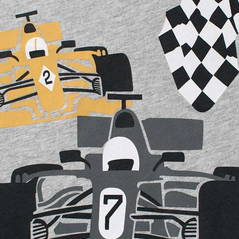 Cartoon Off-road Vehicle Print T Shirt Boys 2025 Summer New Short Sleeve T-Shirt Childrens Clothing Kids Clothes Cotton Top TeeT250306