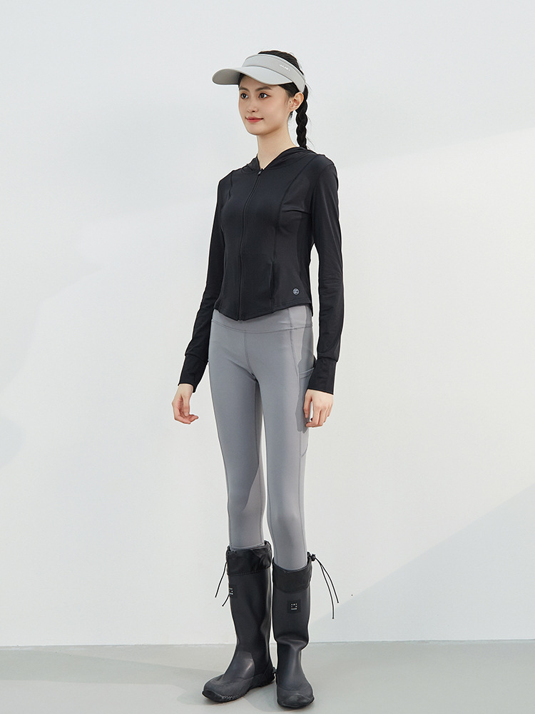 tracksuit UPF50+original yarn clothing women, slim fit tight fitting sun protection clothing, UV resistant hooded yoga jacket for women