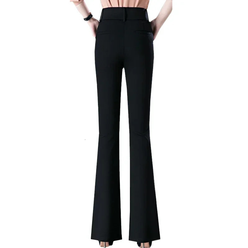 Grey Womens Micro Flare Pants High Waist Elastic Slim Trousers Fashion Casual Asian Size 2732 Black Khaki Available 250306