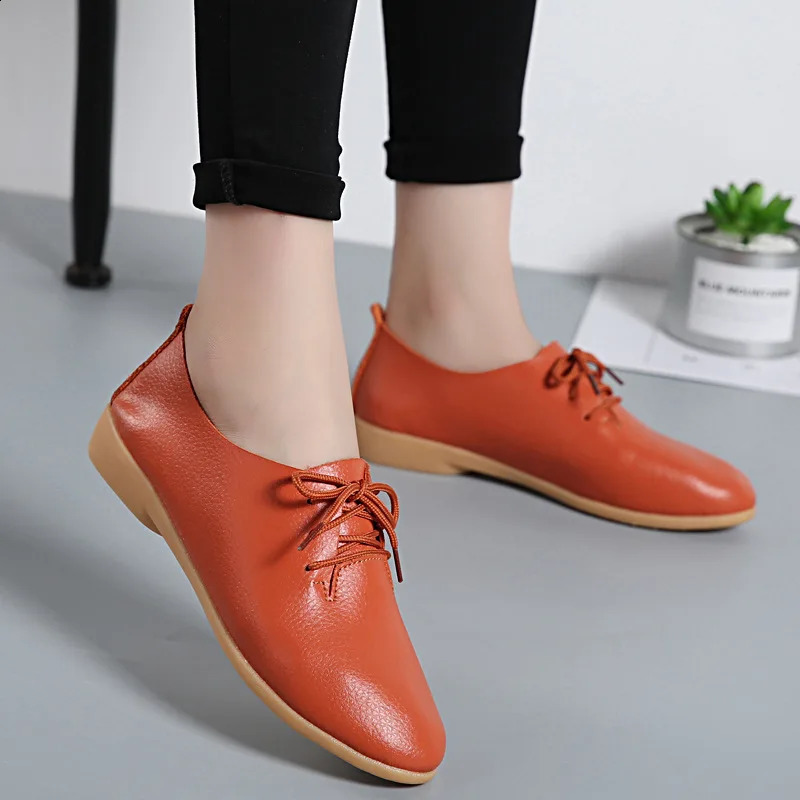 Genuine Leather Summer Loafers Women Casual Shoes Moccasins Soft Pointed Toe Ladies Footwear Women Flats Shoes Female yui8 250410