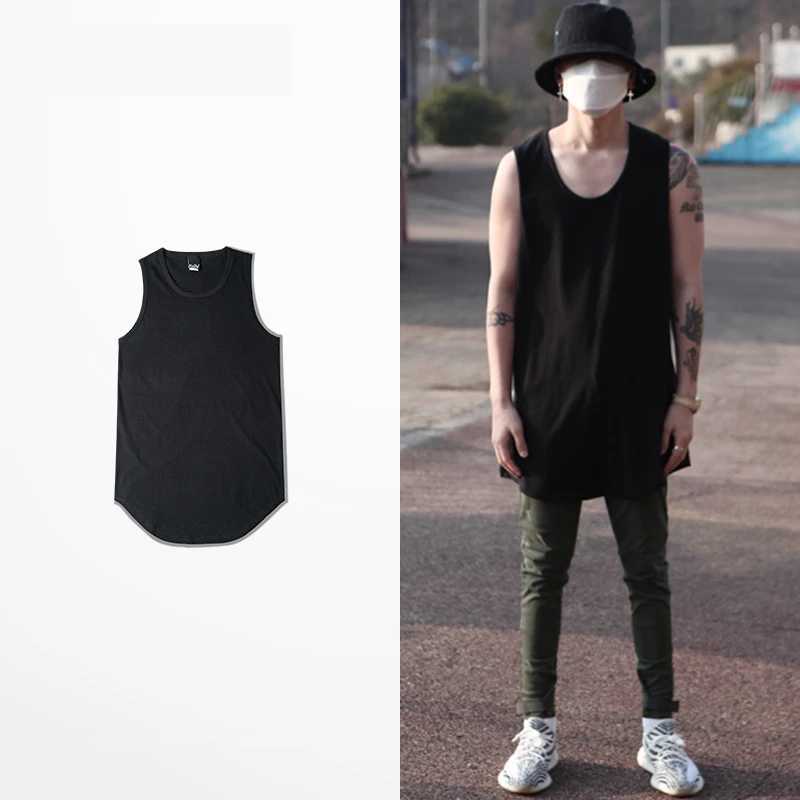 MRMT 2025 High Street Mens Tank Top Curved Hem Brand New Hip Hop Men Pure Cotton Solid Color Sleeveless Vest Man Vests TopsT250318