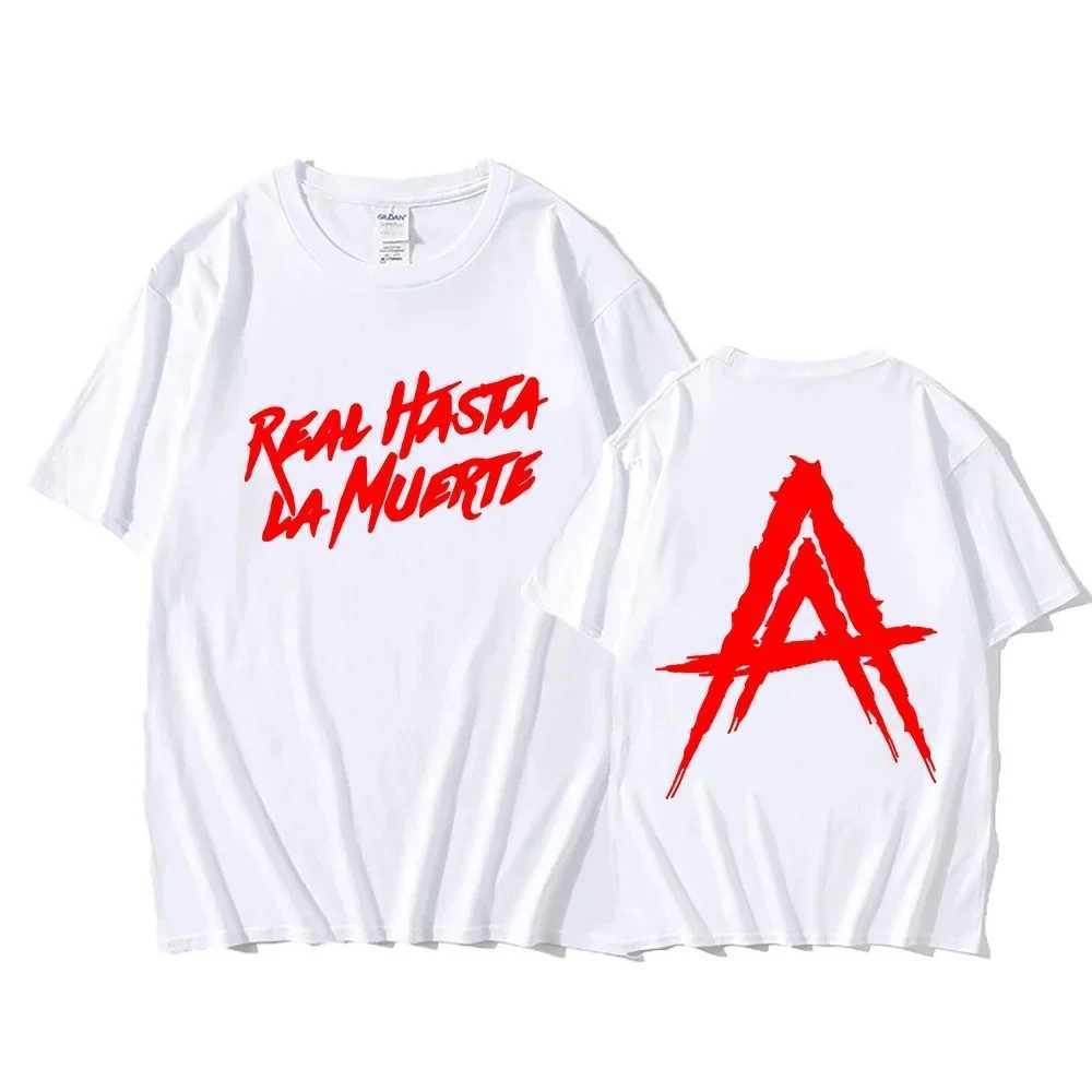 Hip Hop Streetwear Anuel AA Real Hasta la Muerte Mens Graphic T-shirt Womens Fashion Rap Singer T-shirt Loose Cotton T-shirt X250306