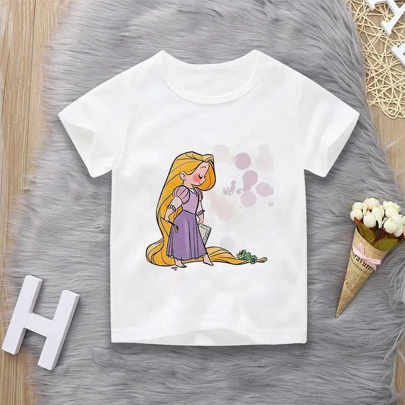 Unisex Summer Childrens Clothing Princess Cute Cartoon Boy And Girl T-shirt Aesthetics Fun Kid Top Crew Neck White Short SleeveT250603